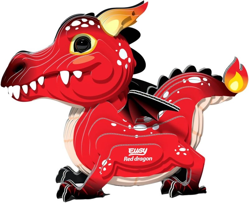 EUGY 085 Red Dragon Eco-Friendly 3D Paper Craft Puzzle - Image 4