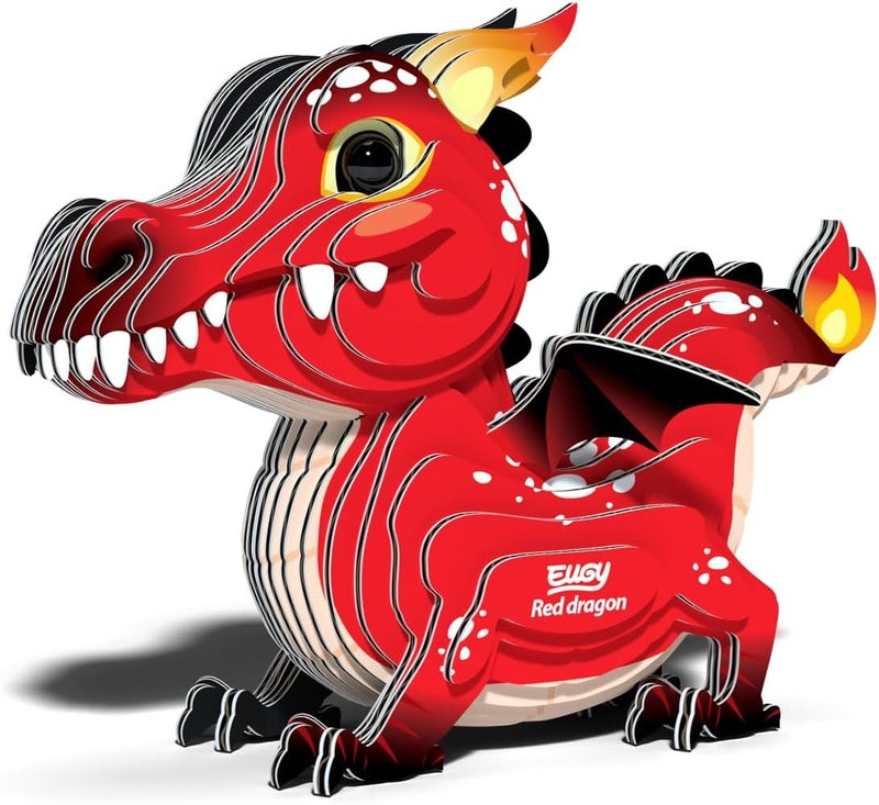 EUGY 085 Red Dragon Eco-Friendly 3D Paper Craft Puzzle - Image 1