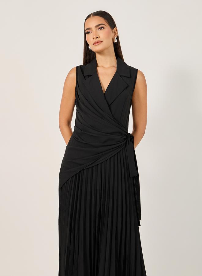 تايك تو فستان ماكسي بلا أكمام بكسرات وخط  من ستايلي - Image 3