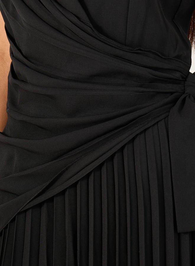 تايك تو فستان ماكسي بلا أكمام بكسرات وخط  من ستايلي - Image 4