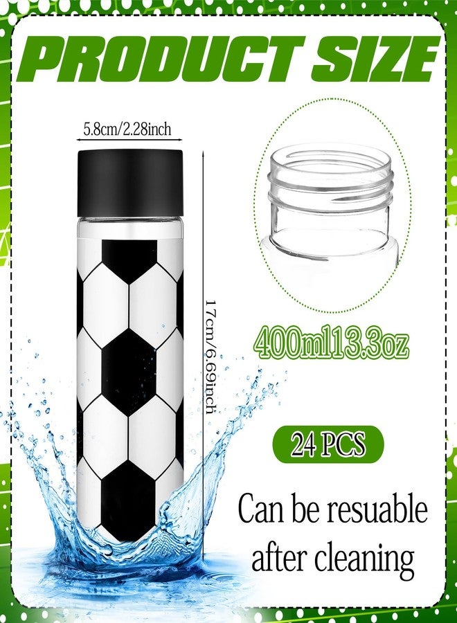 Skylety 24 Pcs Soccer Plastic Bottles with Lids 13.5 oz Soccer Team Gifts Bulk Reusable Juice Sensory Bottles Plastic Drink Container Sports Themed Birthday Party Supplies - Image 3