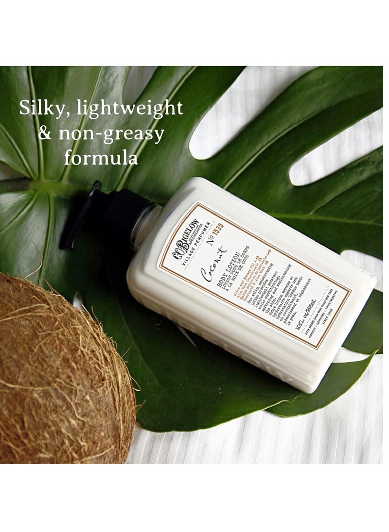 C. O. Bigelow C.O. Bigelow Coconut Moisturizing Body Lotion for Women and Men, Village Perfumer Lotion with Olive Oil, Borage Oil, and Aloe Vera, 10 fl oz  - Image 4