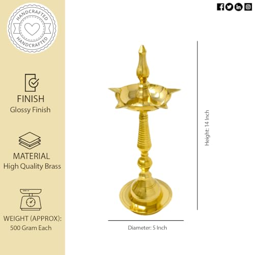 Hashcart Brass Kerala Diya for puja - Image 4
