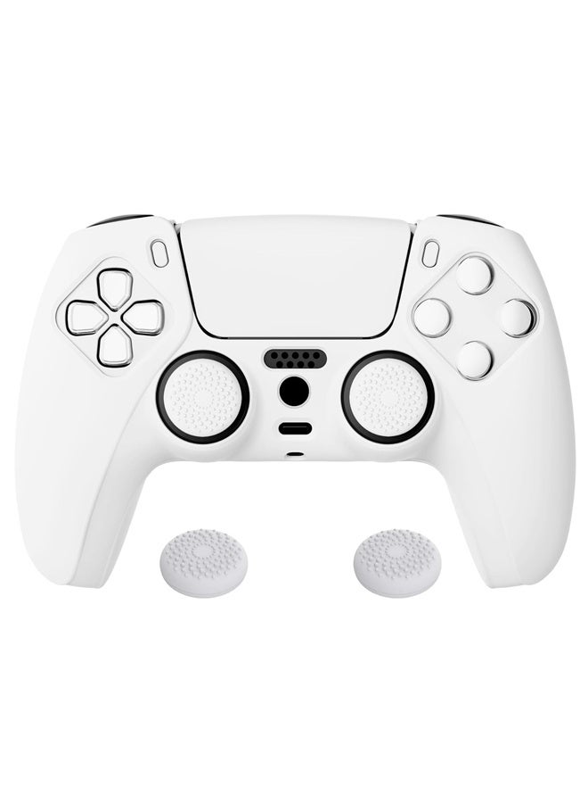 Ps5 Controller Cover Case,With Pure Series Anti-Slip Silicone Cover Skin For Ps5 Controller, Soft Rubber Case For Ps5 Wireless Controller With White Thumb Grip Caps - Image 1