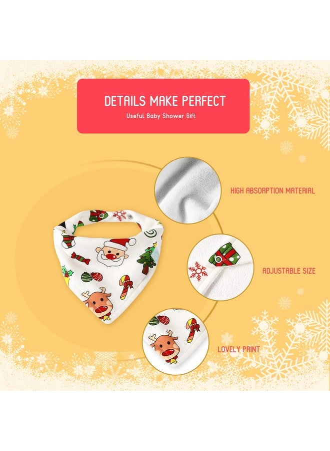 Little Dimsum Baby Bandana Drool Bib for Christmas Baby Bibs Boys & Girls Super Absorbent 100% Organic Cotton Baby Bandana Baby Gift Set for Teething Drooling(Christmas 4-Piece Bib - Image 2