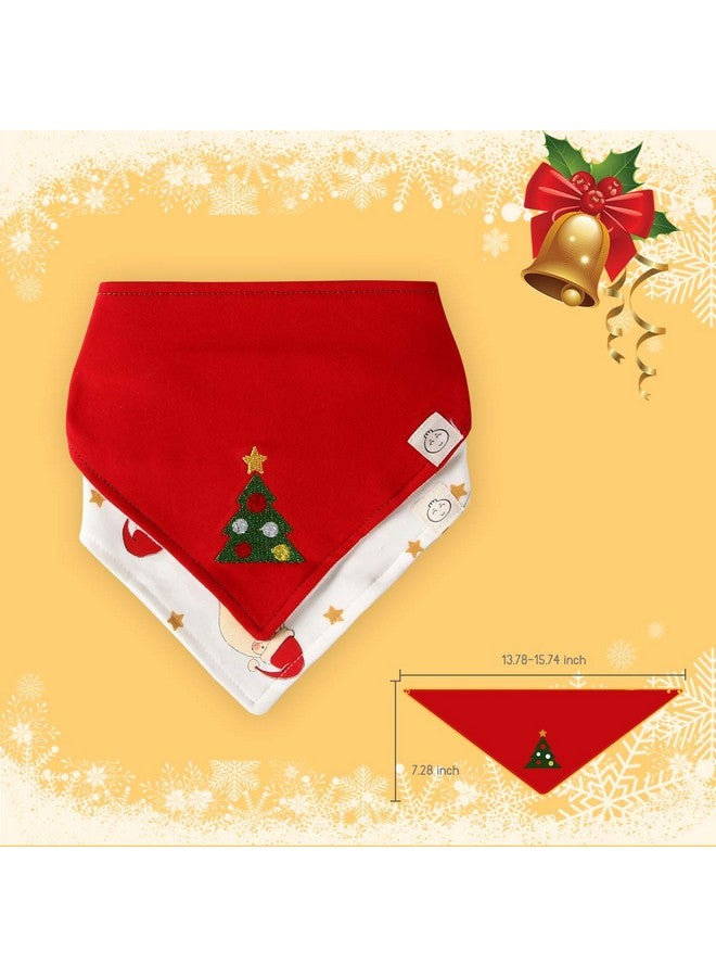 Little Dimsum Baby Bandana Drool Bib for Christmas Baby Bibs Boys & Girls Super Absorbent 100% Organic Cotton Baby Bandana Baby Gift Set for Teething Drooling(Christmas 4-Piece Bib - Image 3