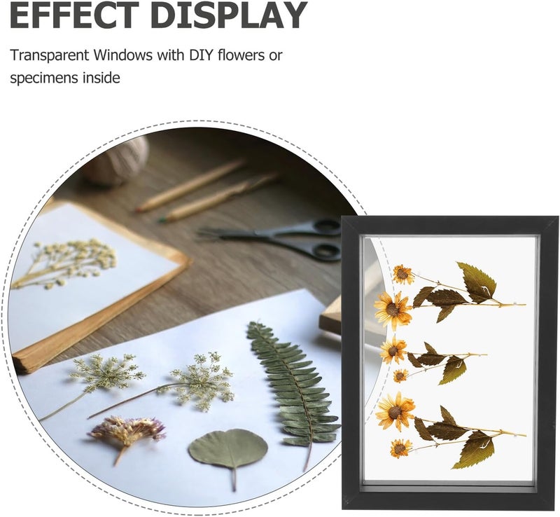 GALPADA Double-sided Glass Display Frame Wooden Pressed Flower Frame with Stable Base for Desktop Decoration and Bedroom Living Display - Image 5