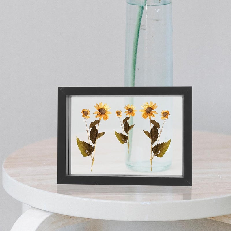 GALPADA Double-sided Glass Display Frame Wooden Pressed Flower Frame with Stable Base for Desktop Decoration and Bedroom Living Display - Image 3