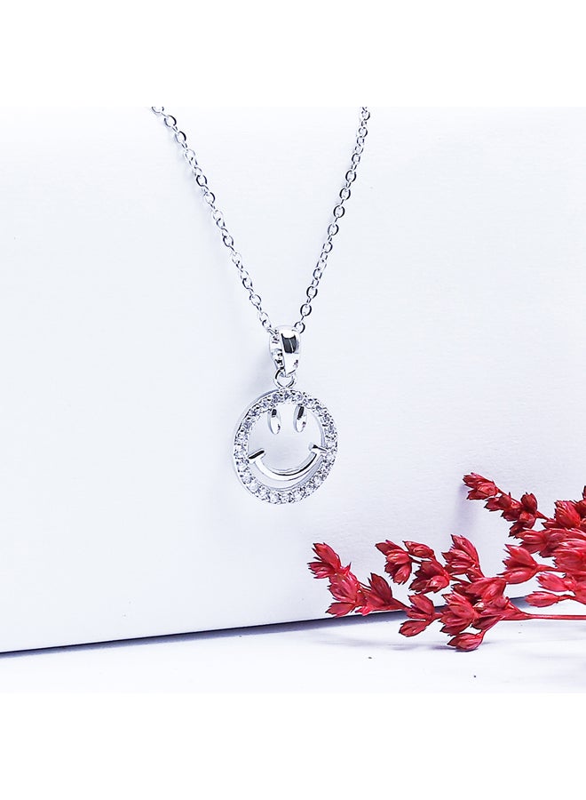FLUFFY Emoji Face Soft Necklaces Of Fluffy Women's Accessories-Silver  - Image 2
