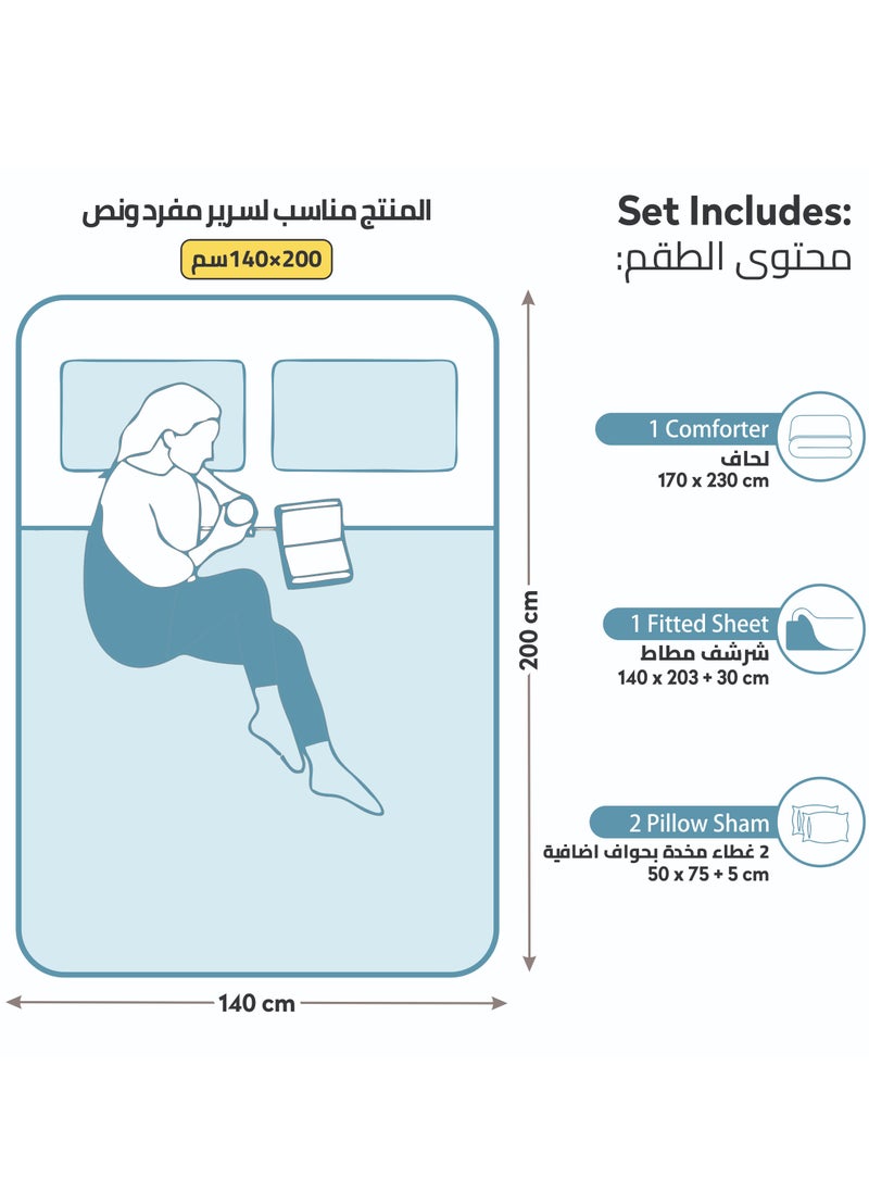 طقم لحاف خفيف الوزن 4 قطع مقاس واحد يناسب السرير (140 * 200 سم)طقم لحاف سرير صلب مع خياطة اللحف الماسية العادية وملء بديل لأسفل ، أبيض - pzsku/Z3EC53AFFAD4EC2F32296Z/45/_/1739619797/c26c330d-0088-40d5-9058-db062a17c15b