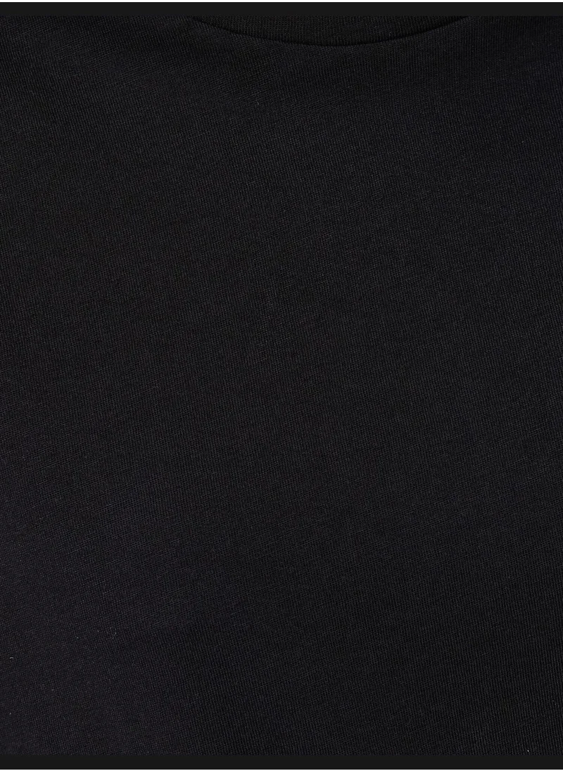 KOTON Shoulder Pad Crew Neck T-Shirt