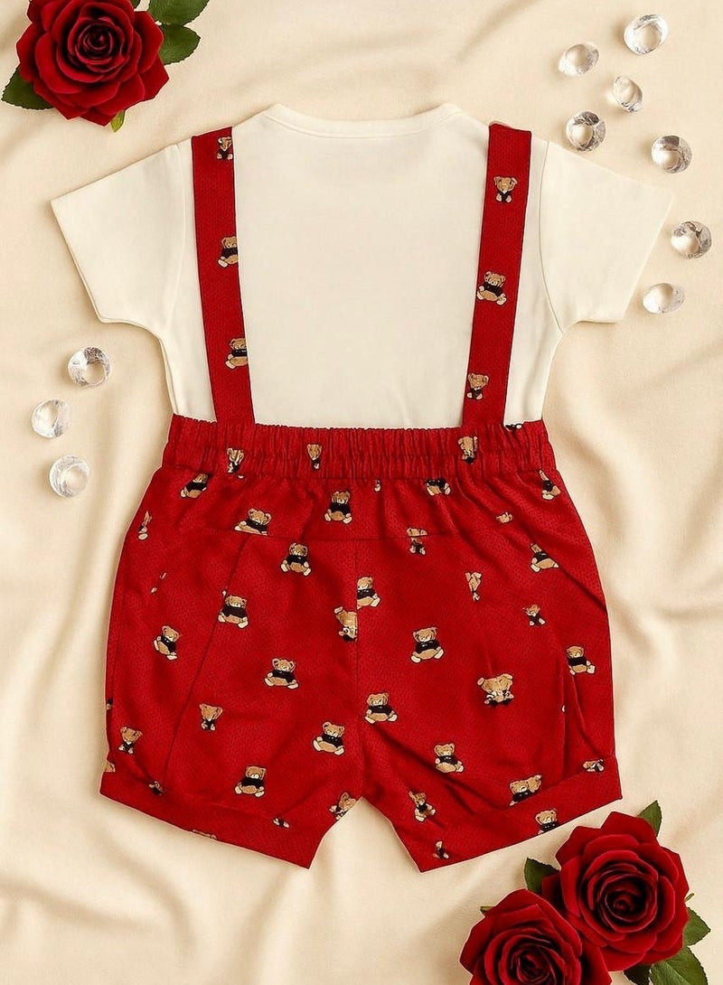 ANDRINA Stylish children's set with bow tie and teddy bear embroidery, suitable for occasions - Image 3
