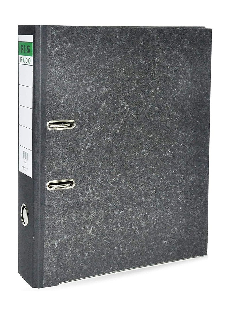 FIS - FIS Pack of 50 Lever Arch Files Grey Marble with Slide-In Plate Mechanism, Size of Spine is 8cm, F/S (210x 330 mm) - FSBF8RD - Image 1