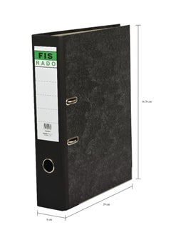FIS Pack of 50 Lever Arch Files Grey Marble with Slide-In Plate Mechanism, Size of Spine is 8cm, F/S (210x 330 mm) - FSBF8RD