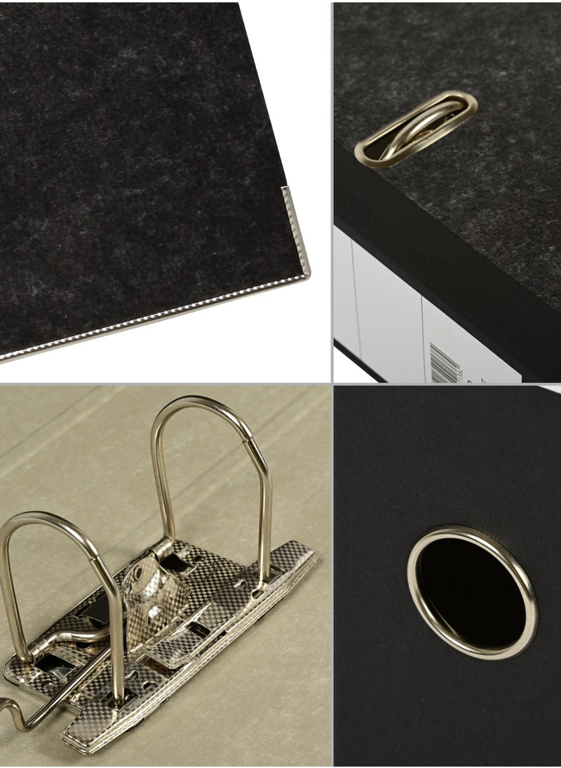 FIS - FIS Pack of 50 Lever Arch Files Grey Marble with Slide-In Plate Mechanism, Size of Spine is 8cm, F/S (210x 330 mm) - FSBF8RD - Image 1