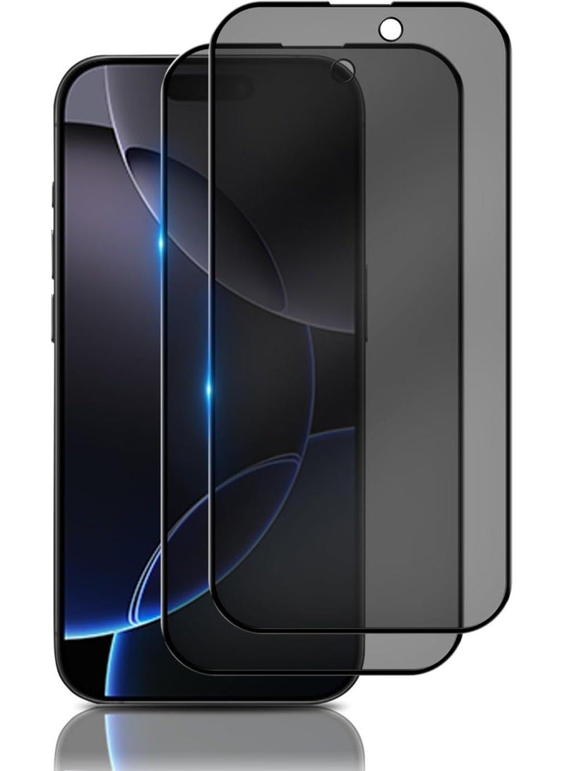 Raxoom 2-Pack Tempered Glass Privacy Screen Protector for iPhone 16 Pro [Anti-Spy, Anti-Scratch, 9H Hardness] - 6.3-Inch - Image 1