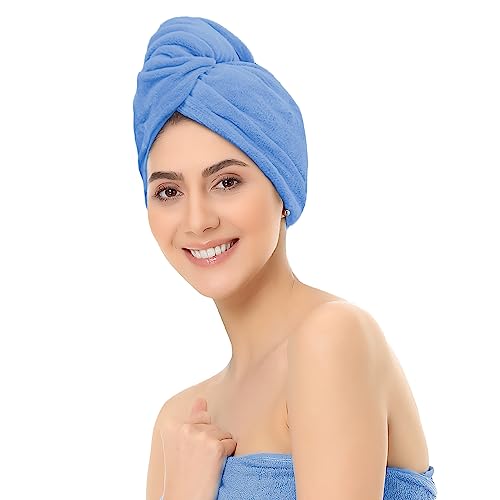 Sassoon Venir Microfiber Hair Wrap Towel for Women (Heaven Color, Free Size) with Smooth Texture Super Absorbent Quick Dry Hair Turban for Drying Hair - Image 1