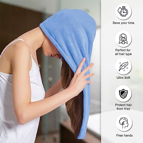 Sassoon Venir Microfiber Hair Wrap Towel for Women (Heaven Color, Free Size) with Smooth Texture Super Absorbent Quick Dry Hair Turban for Drying Hair - Image 2