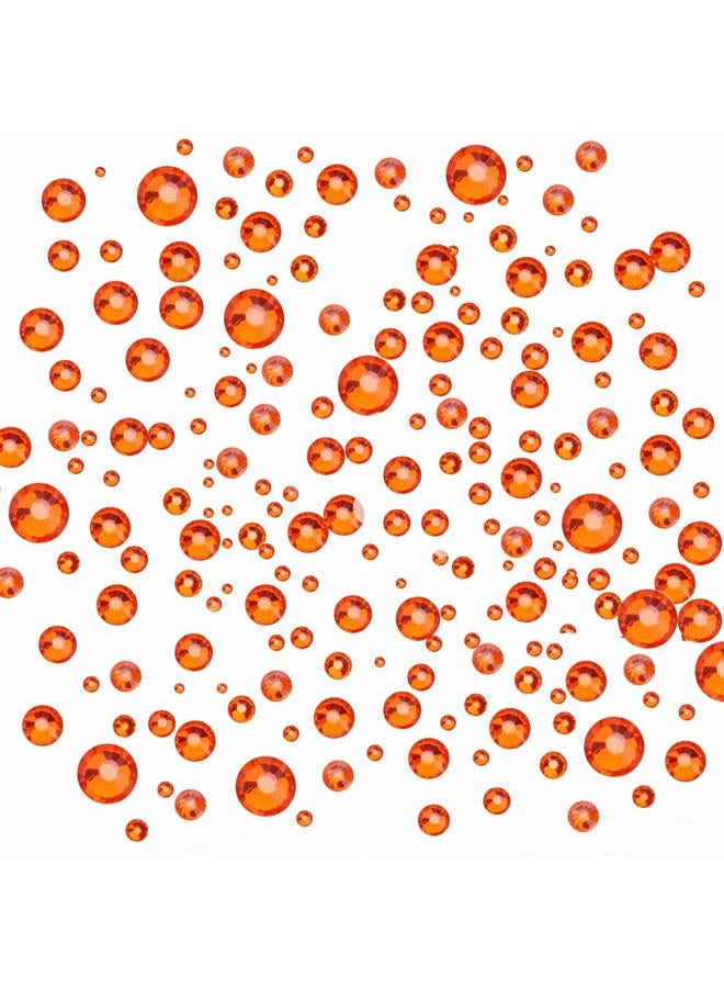AD BEADS 4300 Pieces Flat Back Nail Art Rhinestones Round Beads 6 Sizes (2-6.5mm) with Storage Organizer Box,Rhinestones Picking Pen for Nail Art Phone Decorations Crafts DIY (Orange) - Image 2