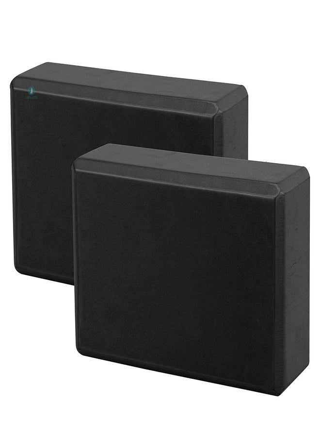 LAFILLETTE Yoga Blocks, EVA Foam Soft Non-Slip Yoga Brick for Yoga, Pilates, Meditation, Aid Balance, Fitness (BLACK) - Image 1