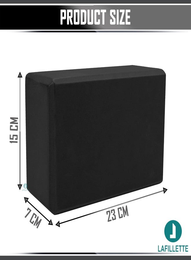 LAFILLETTE Yoga Blocks, EVA Foam Soft Non-Slip Yoga Brick for Yoga, Pilates, Meditation, Aid Balance, Fitness (BLACK) - Image 2