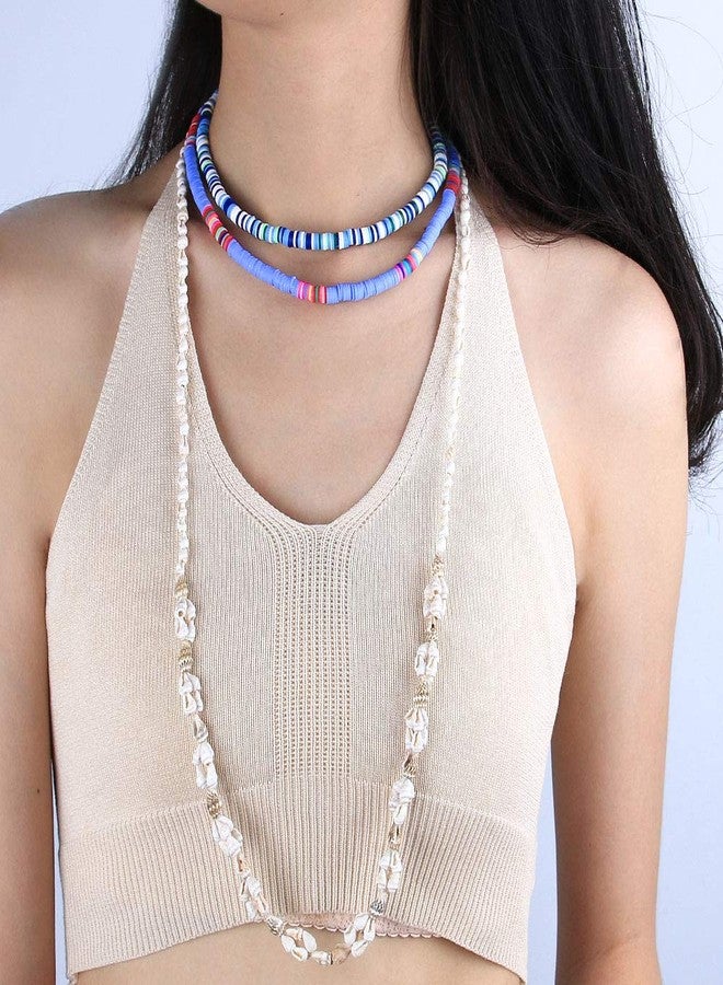 KELITCH Long Shell Pearl Necklace Conch Shell Beaded Necklace Handmade Natural Seashell Necklaces - Image 5
