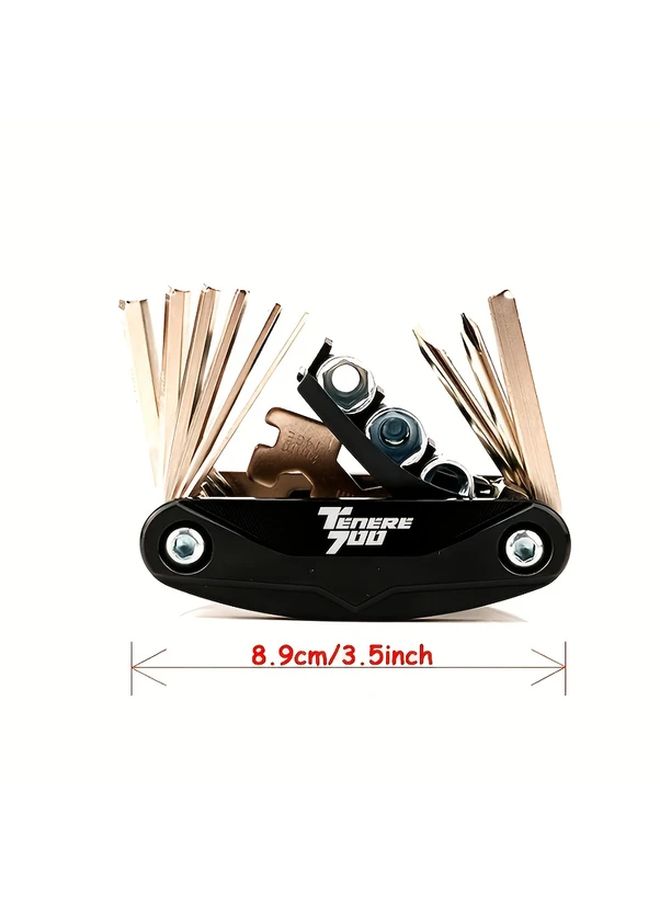 Black 16 In 1 Portable Motorcycle Repair Tool Kit For Tenere 700 2019 2024 - Image 2