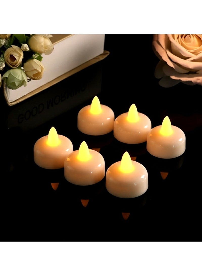 ZAYO LED Floating Tealight Candles – Battery Operated Flameless Floating Tea Lights for Wedding, Pool, Party, Home Decor, Warm White Waterproof Candle Lights - 6 Pieces Pack - Image 3