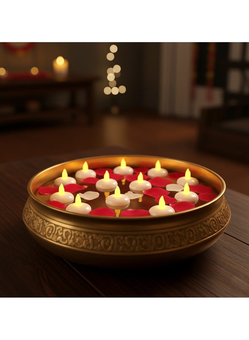ZAYO LED Floating Tealight Candles – Battery Operated Flameless Floating Tea Lights for Wedding, Pool, Party, Home Decor, Warm White Waterproof Candle Lights - 6 Pieces Pack - Image 2