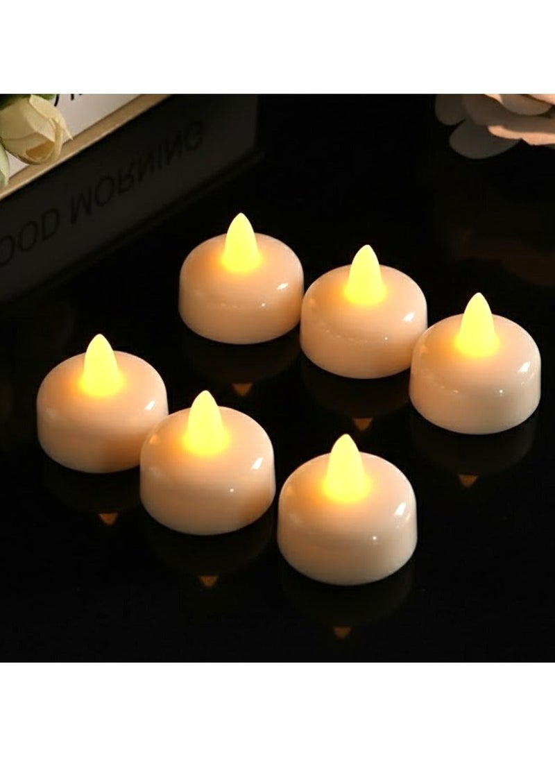ZAYO LED Floating Tealight Candles – Battery Operated Flameless Floating Tea Lights for Wedding, Pool, Party, Home Decor, Warm White Waterproof Candle Lights - 6 Pieces Pack - Image 1