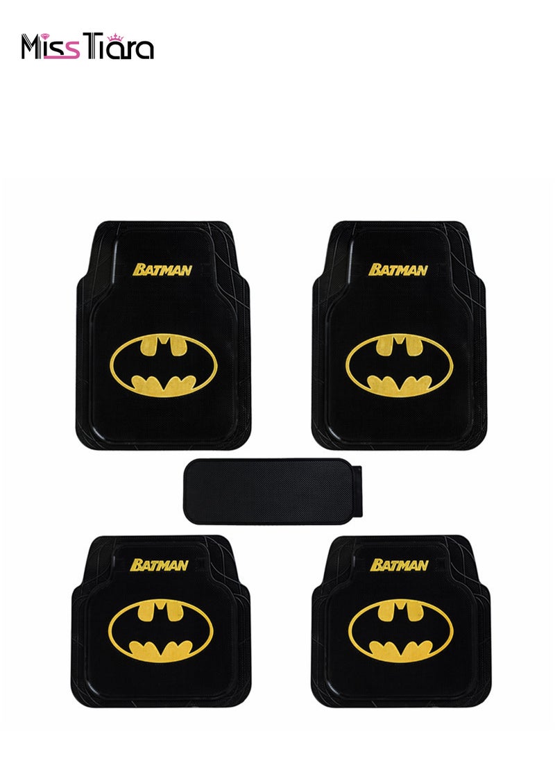 MissTiara - 5-Piece Latex Universal Fit Car Mat Set with Batman Theme Pattern - Image 1