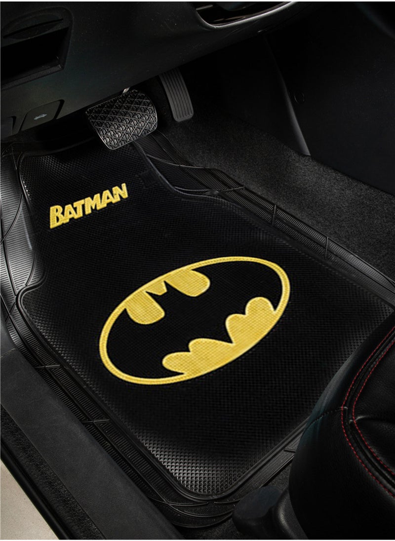 MissTiara - 5-Piece Latex Universal Fit Car Mat Set with Batman Theme Pattern - Image 1