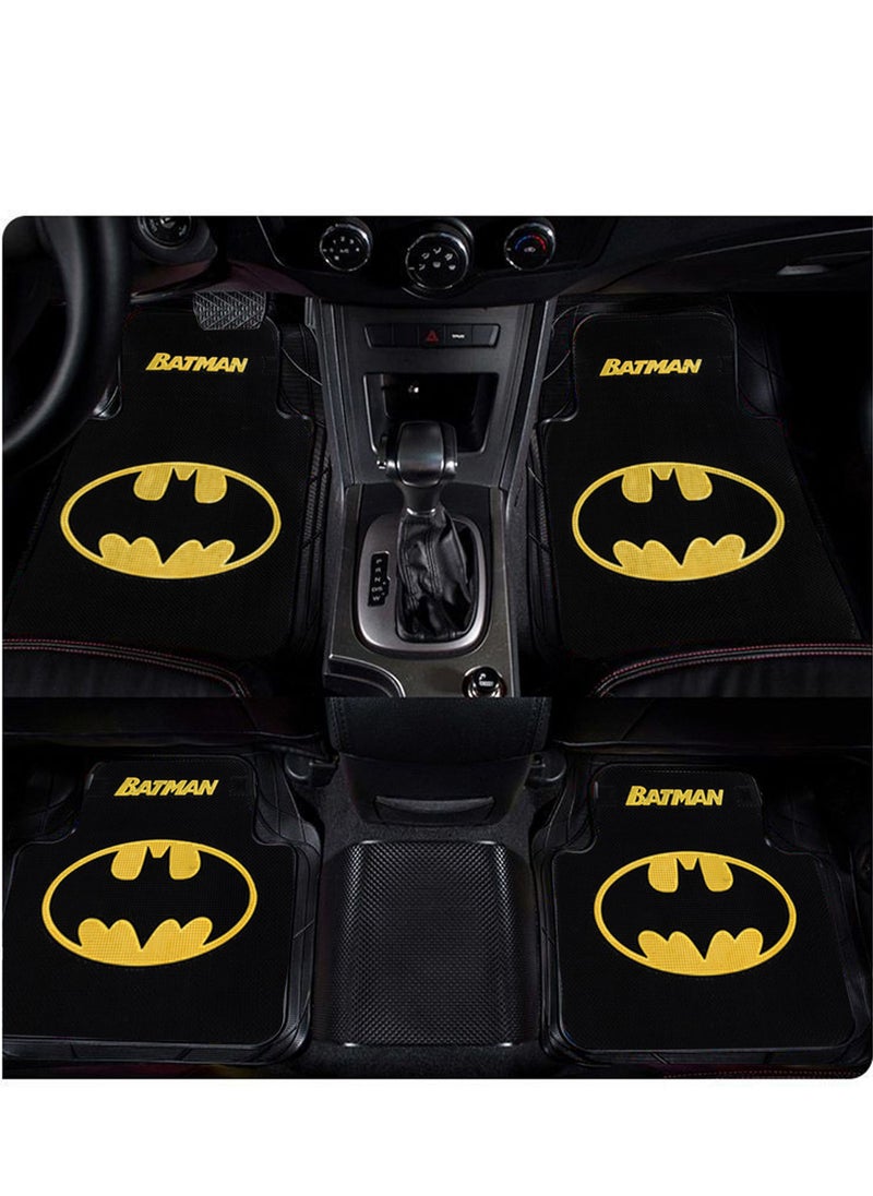 MissTiara - 5-Piece Latex Universal Fit Car Mat Set with Batman Theme Pattern - Image 1