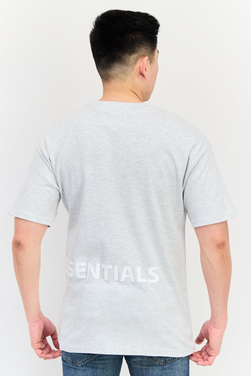 Fudo Men Crew Neck Short Sleeve Heather T-Shirt, Grey - Image 2