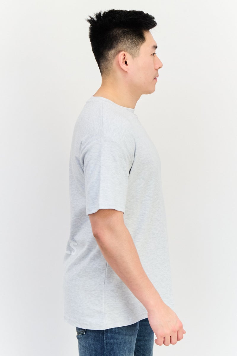 Fudo Men Crew Neck Short Sleeve Heather T-Shirt, Grey - Image 3