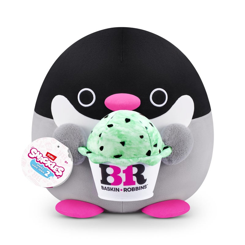 Snackles Series 2 Penguin & Baskin-Robbin 8 Inch Plush by ZURU, Ultra Soft Plush, Collectible Plush with Real Licensed Brands, Stuffed Animal, Giftable - Image 1