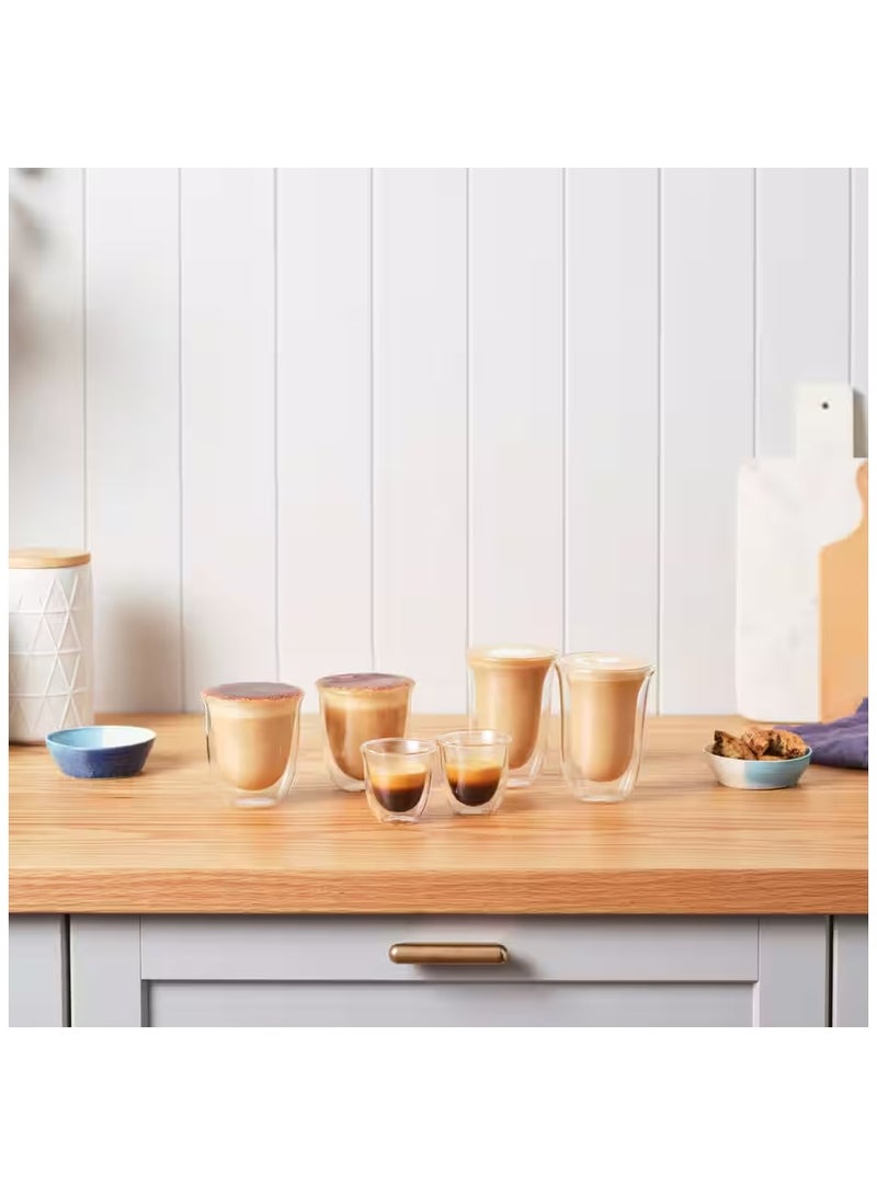 De'Longhi The connoisseur collection, set of 2 espresso, 2 cappuccino, 2 lattemacchiato double wall glasses - Image 2