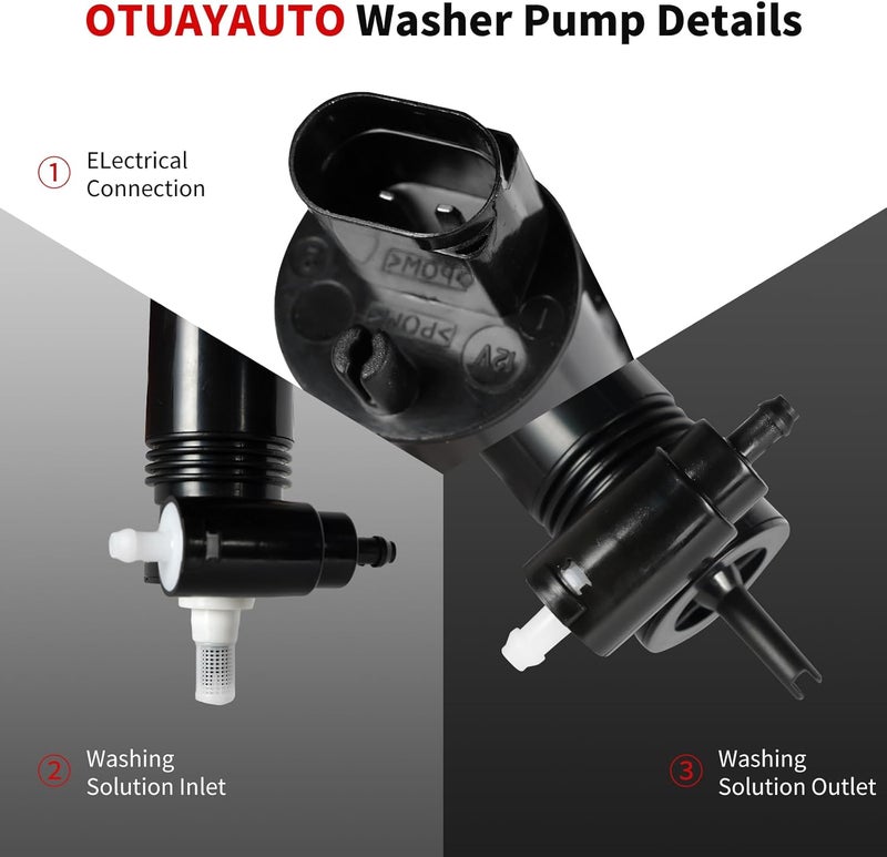 أوتويوتو OTUAYAUTO 05179153AC مضخة غسيل الزجاج الأمامي مع حلقة مطاطية، بديل لسيارات Jeep Grand Cherokee Wrangler Commander/Dodge Grand Caravan Durango Journey/Chrysler Town & Country Aspen تطبيقات مختلفة - Image 4