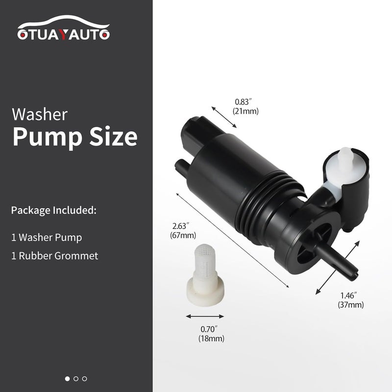 أوتويوتو OTUAYAUTO 05179153AC مضخة غسيل الزجاج الأمامي مع حلقة مطاطية، بديل لسيارات Jeep Grand Cherokee Wrangler Commander/Dodge Grand Caravan Durango Journey/Chrysler Town & Country Aspen تطبيقات مختلفة - Image 2