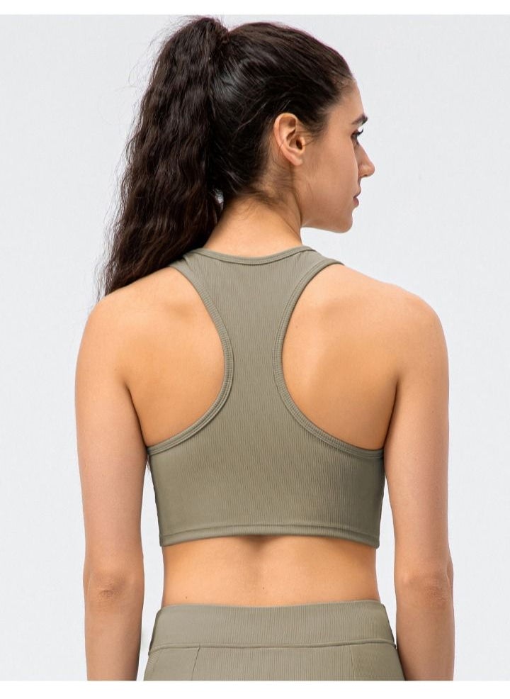 Loquat - New  nylon shock gathering running bra yoga vest - Image 1