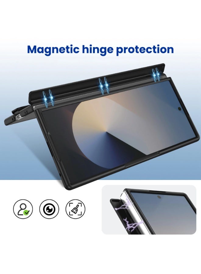 general Case Compatible with Samsung Galaxy Z Fold 7, Built-in Front Screen Protection  Elastic Wrist Strap  Lens Protection Stand, Folding Protective Cover - Image 5