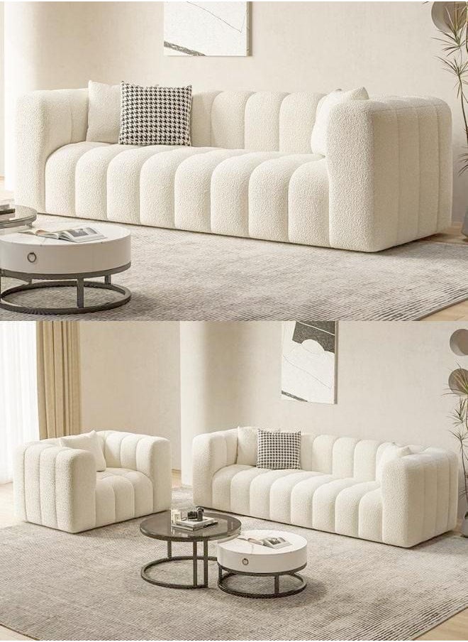 Generic - Light Luxury Style Furniture Sofa Set Beige Without Pillow - Image 1