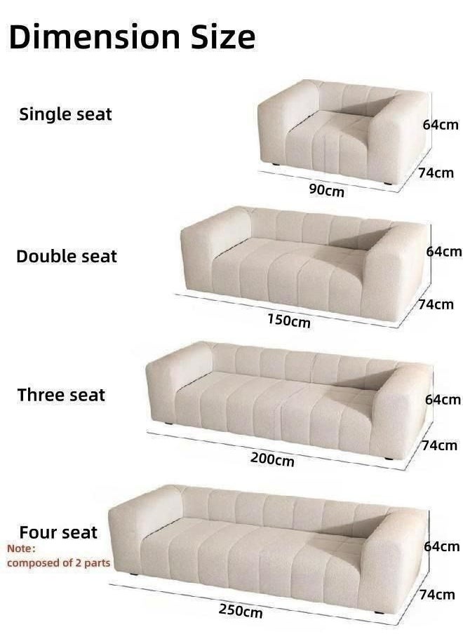 Generic - Light Luxury Style Furniture Sofa Set Beige Without Pillow - Image 1