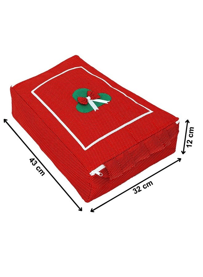 Kuber Industries Dot Printed Petticoat Saree Cover Wardrobe Organiser Clothes Storage Bag-Pack of 2 (Red)-HS_38_KUBMART20983 - Image 5