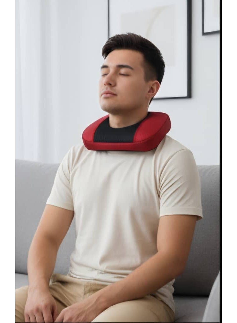 وسادة تدليك شياتسو احترافية للرقبة والظهر مع خاصية التدفئة - تصميم مريح بـ 4 أزرار تحكم لتخفيف آلام العضلات والإجهاد. - Image 3