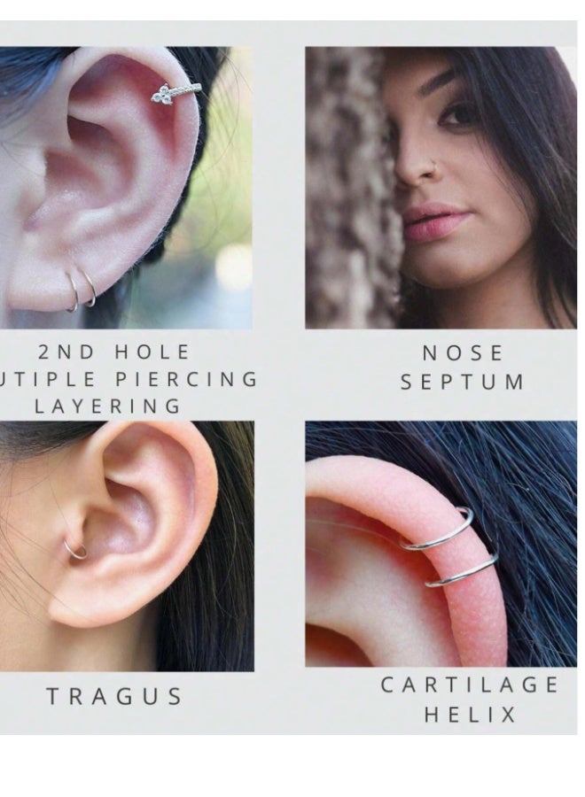 40pcs Piercings Jewelry Stainless Steel Belly, Ear & Nose Studs Hoops for Body Belly Piercing - Image 2