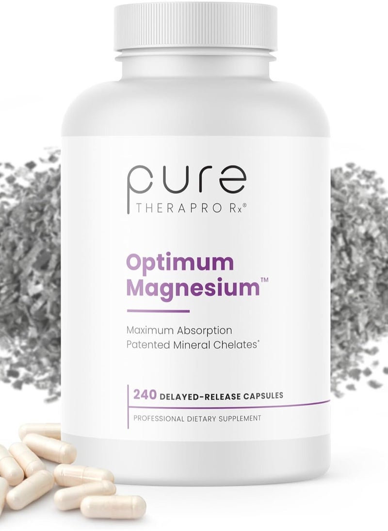 Pure Therapro Rx - Optimum Magnesium Glycinate Lysinate And Di-Magnesium Malate Capsules - Formulated with Chelated, Supports Bone Health And Energy, Non-GMO, 240 Vegan Capsules - Image 1