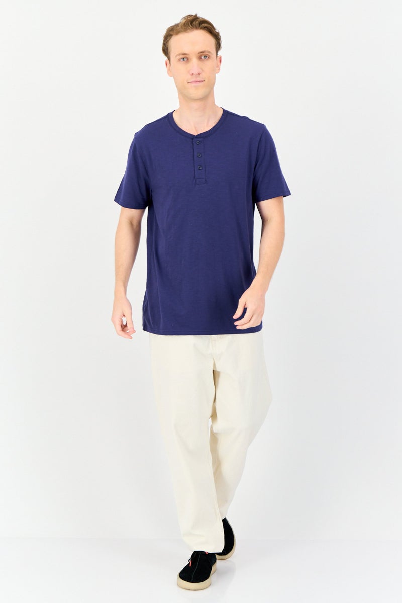 GAP Men Crew Neck Short Sleeves Plain T-Shirt, Navy - Image 2