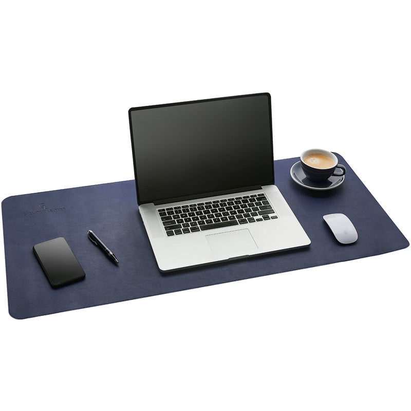 Gallaway Leather Desk Mat,Desk Writing Pad - Office Desk Pad, Large 36" x 17" Navy Blue, Desk Mats on Top of Desks, Gift Ready Elegant Computer Desk Mat Desk Cover Desk Pad Protector PU Leather - Image 1