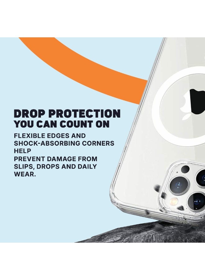 FITIT جراب FITIT CLEAR MAGSAFE مقاس 6.2 بوصة لهاتف IPHONE 15 Pro، يدعم الشحن اللاسلكي، حماية من الدرجة العسكرية، مضاد للاصفرار، مضاد للخدش، جراب مغناطيسي رفيع - Image 5